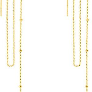 925 Sterling Silver Star Long Dangle Earrings Chain for Women Teens Line Dangle